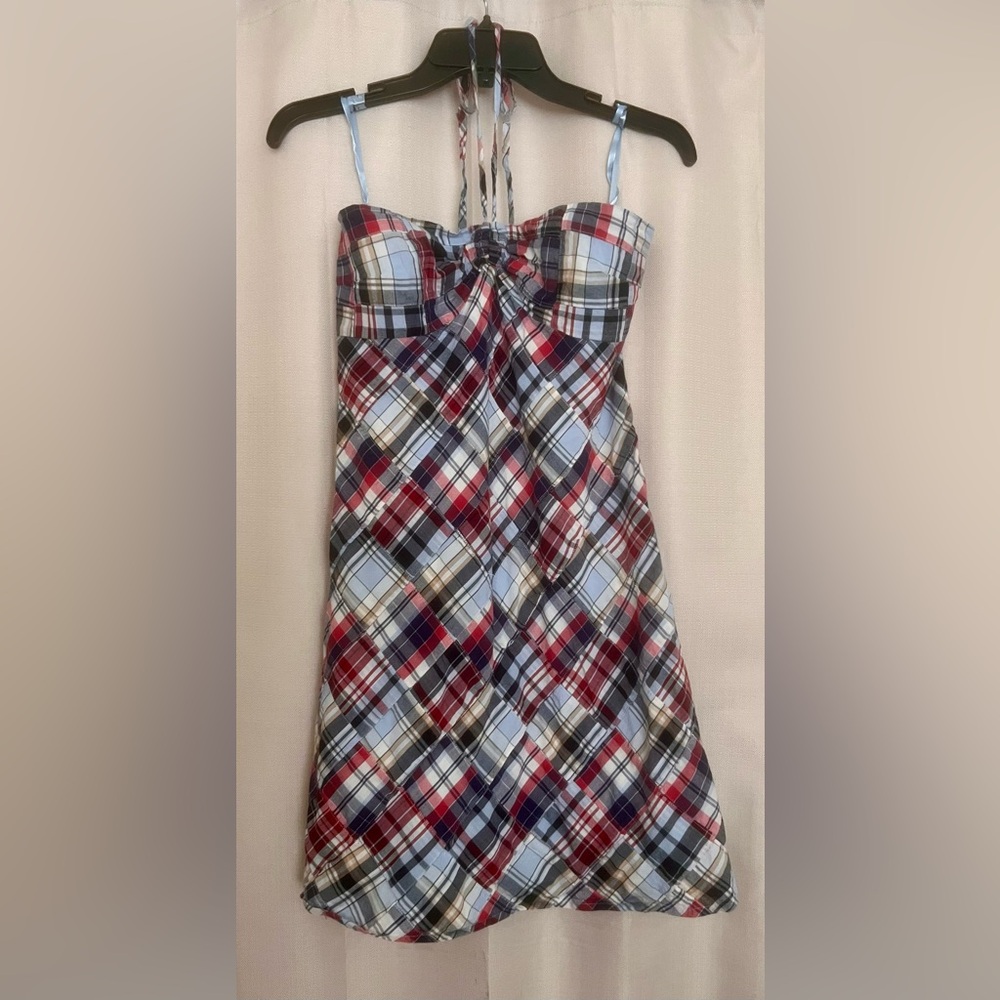 Ann Taylor Plaid Sundress in Red, Blue, White